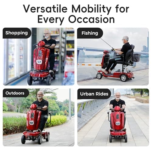 Ecomobi 16-32 Miles Long Range Heavy Duty Mobility Scooter for Adults & Seniors, 500/1000W & 400/500LBS Capacity Power Electric Wheelchair w/Off-Road Absorber,10/13" Tires, Windbreak Plate Design 7