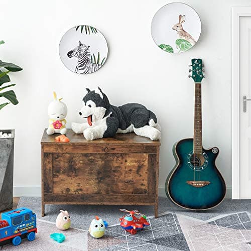 HOOBRO Toy Box, Retro Wooden Look Storage Chest with Safety Hinge, Entryway Storage Bench Supports 220 lb, 29.9 x 15.7 x 18.9 Inches Toy Chest Organizer, Easy Assembly (Rustic Brown) BF75CW01G1 6