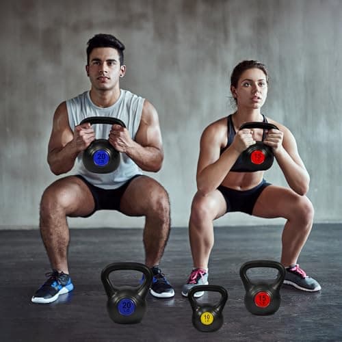 Fitvids Kettlebell Sets 3 Piece Strength Training KettleBells Weight Set 10lb, 15lb, 20lb Kettle Bell 7