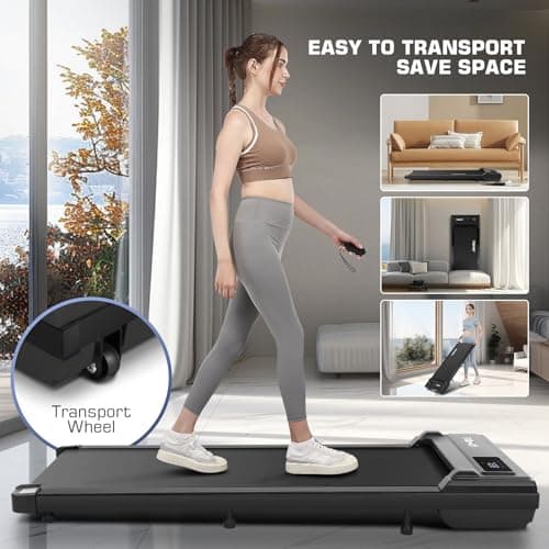 ANCHEER Under Desk Treadmills,3 in 1 Walking Pad for Home,2.5HP Treadmill 300lb Capacity,Compact Treadmill with Remote Control,LED Touch Screen,Running Electric Machine,Workout Equipment 7