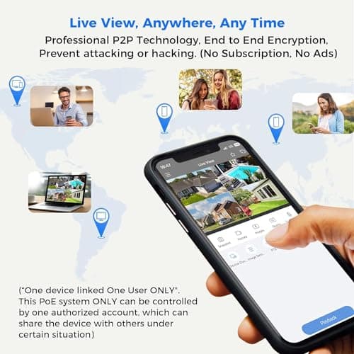 Hiseeu [4KHD + 121°Wide View Angle] 4K PoE Security Camera,8MP IP Camera Outdoor&Indoor, 3840 * 2160,100ft Night Vision, WDR, Detect, IP67 Waterproof, Work PoE NVR,Model YHB98-PD 6