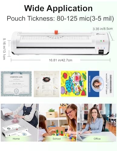 Buyounger Laminator Machine, A3 Laminator Machine with 30 Laminating Sheets, 13 Inch Laminating Machine with Built-in Paper Cutter & Corner Rounder, Thermal and Cold 11X17 for Home School Office 8