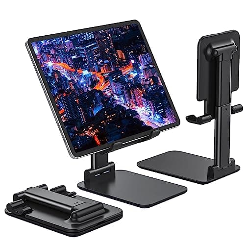 Anozer Tablet Stand Foldable & Adjustable, Portable Monitor Stand 5.55*3.94" Wide, Fit for iPad Holder Stand Compatible with iPad Pro 11, 12.9/for iPad 10.9; Surface Pro; Portable Monitor 4.7-15.6"