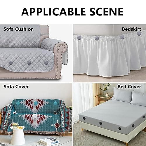 12 Colors Fabric Covered Button Twist Pins Dust Ruffle Pins- for Sofa，Upholstery，Armchair Caddies, Armrest Covers,Bed Skirts, Slipcovers, Headliners (12, Light Gray) 7