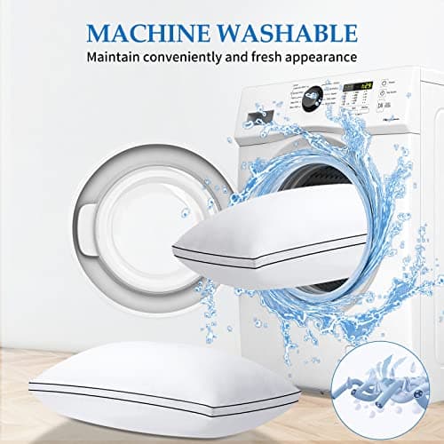 DolceLuna Pillows King Size Set of 2, Bed Pillow 2 Pack for Side & Back Sleepers, Hotel Quality Down Alternative Gusseted King Pillow for Sleeping, Soft and Supportive, White 6