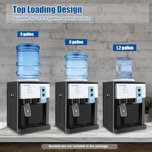 ERAAND Top Loading Countertop Water Cooler Dispenser,Hot & Cold Water Dispenser Hold 1.1-4.9gal Water Bottles for Home Office Dormitory Use 7