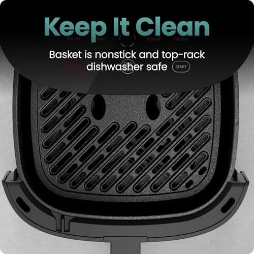 Chefman TurboX 4-in-1 Air Fryer, 5-Quart Airfryer for Extra Crispy Chicken, Fries, Wings, and More, Air Fry, Bake, Reheat, and Frozen Functions, Digital Touch Controls, Dishwasher Safe - Gray 6