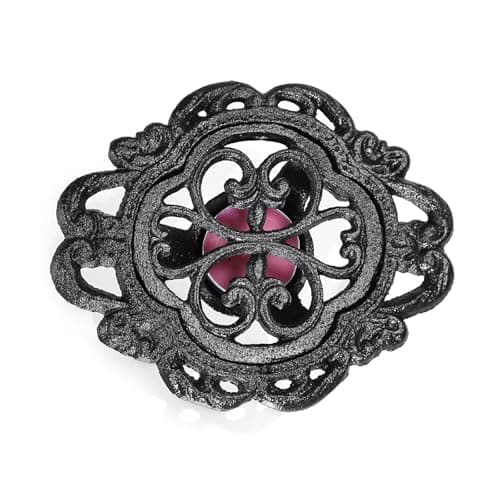 Sumnacon Cast Iron Teapot Warmer Dish Cups Heater Decorative Trivet with Tealight Holder - Rustic and Heavy Duty Tealight Candle Holder Stands - Elegant Food Warmer for Tea, Coffee, Milk