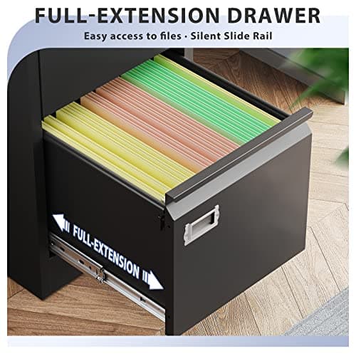 Anxxsu 4 Drawer File Cabinet, Filing Cabinets for Home Office, Metal Vertical File Storage Cabinet with Lock, Locking File Cabinet for A4 Legal/Letter, 15" W x 17.7" D x 50.1" H, Assembly Required 5