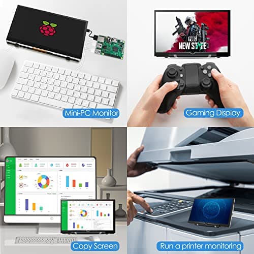 HMTECH 7 Inch Raspberry Pi Screen 800x480 HDMI Portable Monitor IPS LCD Screen Display for Raspberry Pi 5/4/3/2/Zero/B/B+ Win11/10/8/7 (Non-Touch) 8