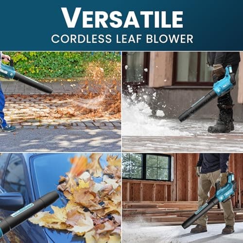 Leaf Blower Cordless, 580CFM/160MPH & 3 Speed Levels, Electric Cordless Leaf Blower with 2 * 4.0Ah Battery Powered, Blowers for Lawn Care, Blower with Extension Nozzle 8
