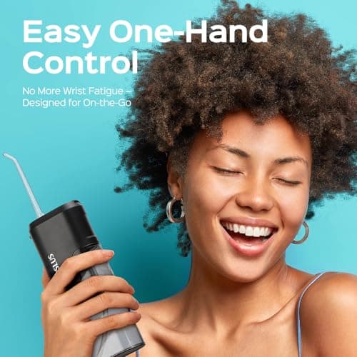 COSLUS T40 Mini Water Flosser for Travel: Portable Compact Design, Cordless Oral Irrigator with 4 Modes, Removable Tank, IPX7 Waterproof for Braces, Orthodontic, Sensitive Teeth On-The-Go Use, Black 7