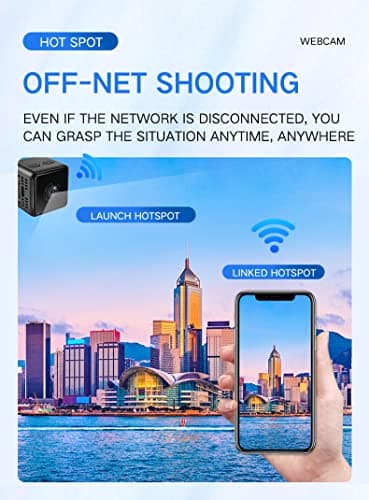 Mini Indoor Wireless WiFi Camera 4K Small Home Security Cameras Body Small Outdoor Camara Micro Nanny Cam Pet Dog Babysitter House Security Cams Room Cams No Need Wifi Cam Compatible with Android 6