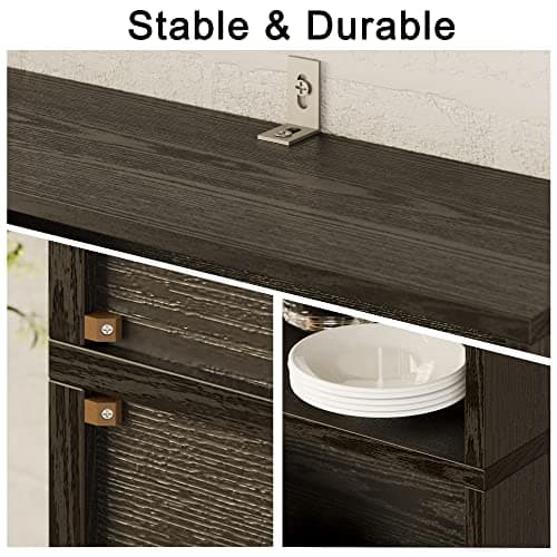 IRONCK Industrial Bookshelves and Bookcases with Doors Floor Standing 6 Shelf Display Storage Shelves 70 in Tall Bookcase for Home Office, Living Room 7