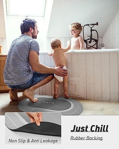 MontVoo Bath Mat - Non Slip, Quick Dry, Stain Resistant Bath Mat Rug for Bathroom Floor - Easy Care Shower Rug for Outside Bathtub - 17"x27" Grey 6