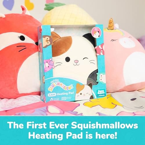 Squishmallows Cam The Cat by Relatable, Microwavable Heating Pad for Period Cramps, Easter Basket Stuffer Plushie, Easter Gift Ideas for Teens and Kids, Includes 1 Lavender Scented Heating Pad 5