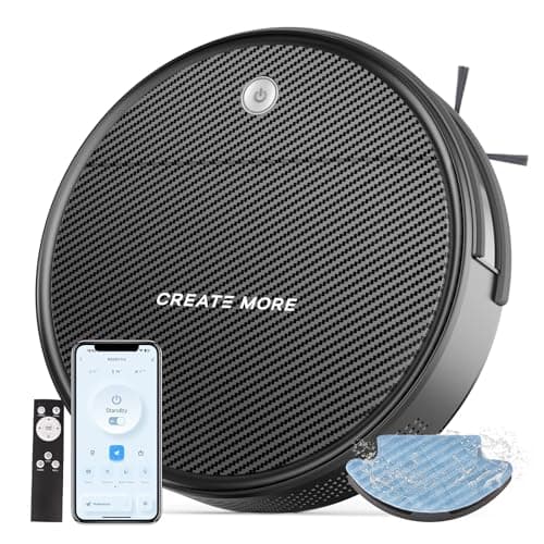 Bagotte Robot Vacuum and Mop, Robotic Vaccum 550ml Dustbin, 2.75'' Slim Robot Vacuum Cleaner, Zigzag Efficient Navigation, Automatic Robot Vacuum Cleaner for Pet Hair, Hard Floor, Carpet