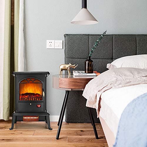 Winado Electric Fireplace, 22" Freestanding Infrared Furnace Heater, with 3 Side Views, Remote Control, LED Display, Overheat Protection for Home and Office, 1000W/1500W, Black 7