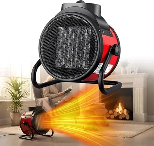 Saker 3000W Powerful Portable Heating Cannon, PTC Fast Heating Cannon with 90° Adjustable Angle, 2 Heat Settings & Safety Protection for Office Workshop Home Indoor Use