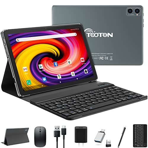2025 Tablet 10.1 Inch 2 in 1 Android Tablet with keyboard Octa-Core 8(4+4 Virtual)+128GB Storage 1TB Expandable, 13+8MP Camera, Latest Tablets PC with Case Mouse Stylus Support 5G WiFi, IPS FHD Screen