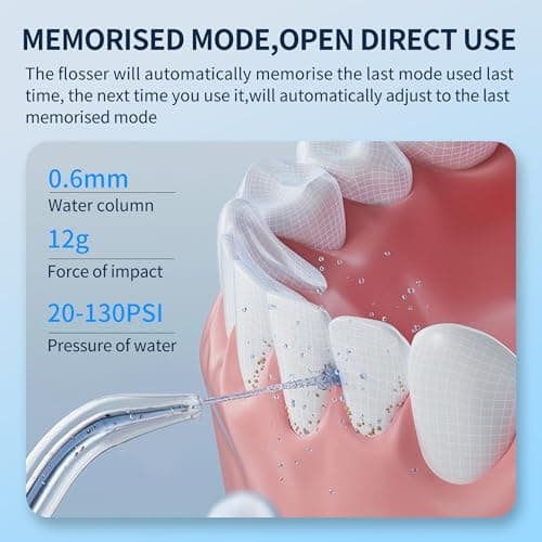 Qinzcp Water Dental Flosser Pick for Teeth, Cordless Rechargeable Oral Irrigator with 320ML Large Capacity Removable Water Tank, 4 Modes Portable Water Flosser Including DIY Mode, IPX7 Waterproof 6