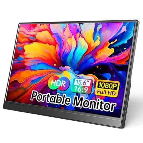 WCV Portable Monitor 15.6 Inch 1080P USB-C HDMI Ultra-Slim Travel Monitor with Kickstand, Compatible with Xbox, Laptop, PC, Mac Phone, PS, Swich IPS Ultra-Thin Zero Frame Gaming Monitor