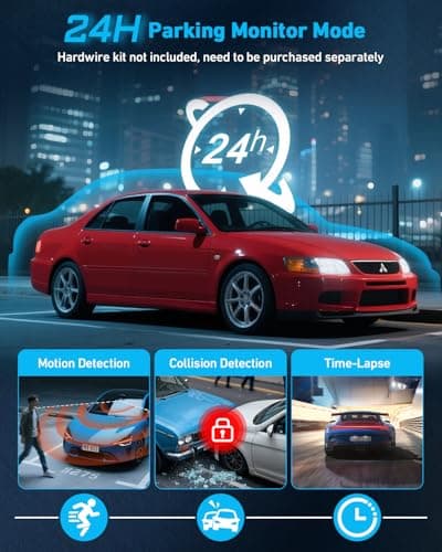 Dash Cam Front and Rear, 4K/2K Dashcams for Cars, Camera for Car with Free 64GB Card, Built-in WiFi GPS, ADAS, Night Vision, Loop Recording, Emergency Lock, 170°Wide Angle, 24H Parking Mode 5