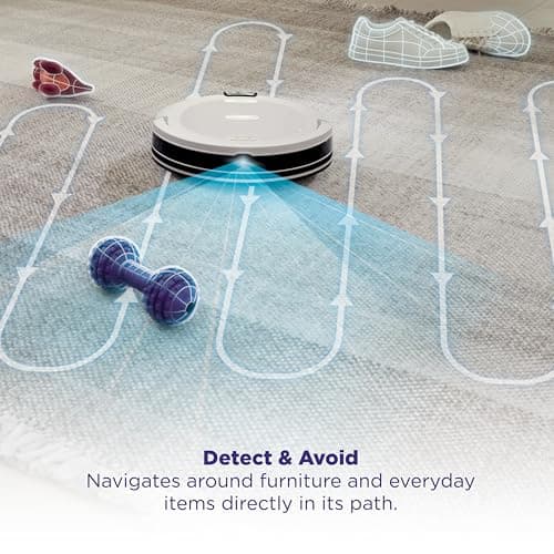 Shark Navigator Robot Vacuum with Bagless 30-Day Capacity Self-Empty Base, Powerful Suction, SmartPath Navigation, Self-Cleaning Brushroll, for Carpets & Hard Floors, White, AV2110S 6