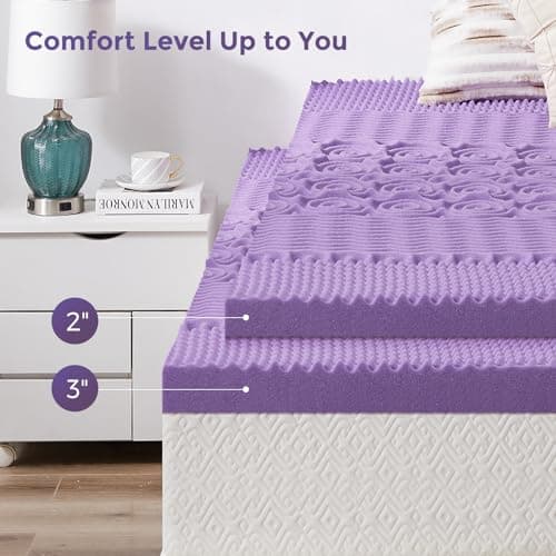 Mattress Topper Queen - 2 Inch 5-Zone Gel Infused Memory Foam Mattress Topper Queen Size, CertiPUR-US Certified 6