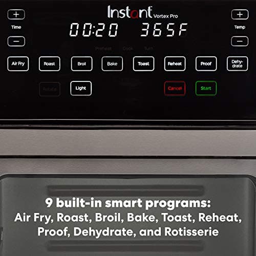 Instant Pot Vortex Pro 10QT ClearCook Air Fryer, Clear Windows, Custom Programming, 9-in-1 Functions, Crisp, Broil, Toast, Roast, Dehydrate, Bake, Proof, Rotesserie, from the Makers of Instant Pot 8