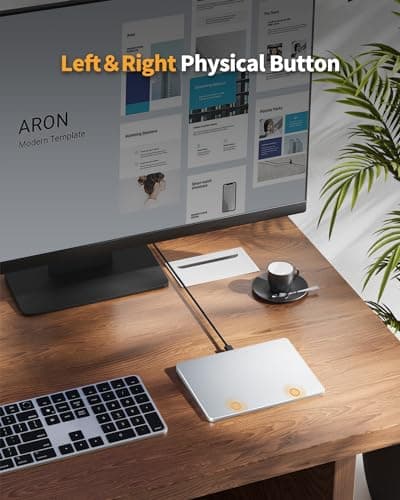 ProtoArc USB Trackpad for Windows 10/11, Large Wired Trackpad Mouse with High Precision Navigation, Ultra Slim Portable Aluminum Touchpad Mouse for Desktop/Laptop (White Silver) 6