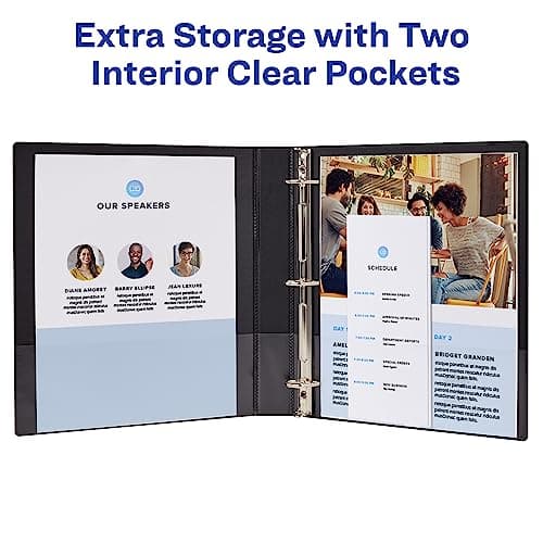Avery Showcase Standard View 3 Ring Binder, 1" Slant Rings, 250-Sheet Capacity, 1.4 Inch Wide Spine, 1 White Binder, Ideal for Lightweight Organization and Occasional Referencing (19601) 5