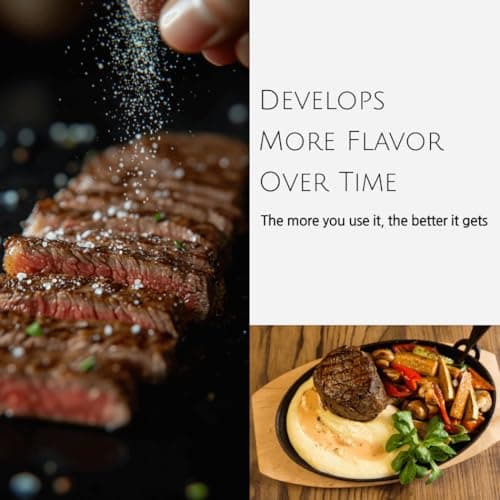 JapanBargain, Set of 2 Cast Iron Sizzling Plates with Wooden Bases – Steak & Fajita Serving Platters – Pre-Seasoned Grill, Oven, Induction Safe – 9.5" x 5.5" Plates, Home or Restaurant Use 8