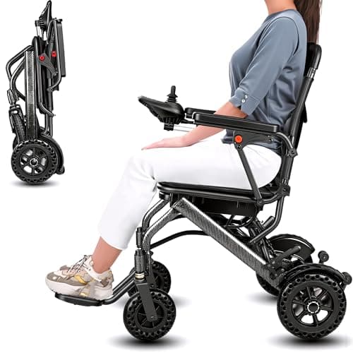 [2026 Model] Power Wheelchair Lightweight Foldable, World's Lightest Electric Wheelchair Only 30 lbs for Adults & Seniors, Airline Approved, Travel-Friendly, All-Terrain Motorized Wheel Chair