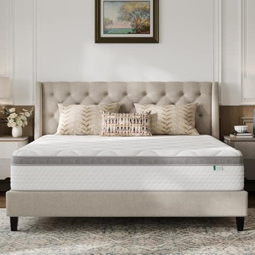 Novilla Queen Mattress, 12 Inch Hybrid Mattress Queen with Comfort Foam,Innerspring Pillow Top Mattresses in a Box, Pressure & Pain Relief, Soft Feel but Supportive