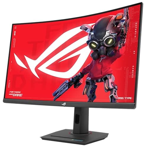 ASUS ROG Strix 32” 1440P USB-C Curved HDR Gaming Monitor (XG32WCS) - QHD, 180Hz, 1ms, Fast VA, Extreme Low Motion Blur Sync, FreeSync, DisplayWidget, Tripod Socket, AI Technology, 3 yr Warranty 10