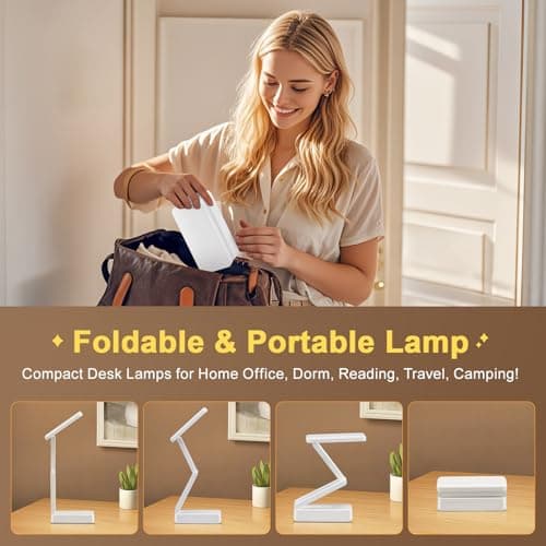 Rechargeable Lamps Cordless Lamps,6000mAh Battery Powered Lamp,3 Colors+Dimmable Desk Light,Rechargeable Table Lamp with USB Charging Port+45min-Timer,Wireless & Portable Light,Battery Operated Lights 9