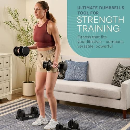 LifePro Adjustable Dumbbell Set – 5-25 lb Dumbbells Set of 2, Quick Change Rotating Hand Weights for Women//Men at Home Gym Weight System - 5-25 Pound, Ideal for Home Strength Training 9