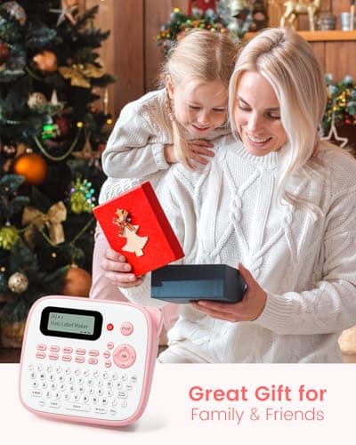Vixic Pink Label Maker, D210S Label Maker with Tapes Waterproof, Handheld Label Makers Labeler Includes USB-C for Power, Easy-to-Read Screen, Multiple Fonts Icons Frames for Home Office Organization 8