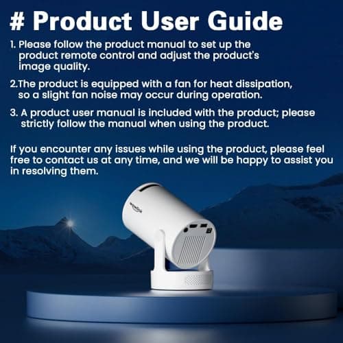 [Built-in Apps & 2026 Upgraded] Mini Projector with WiFi 6 and Bluetooth 5.4 Support 4K 1080P Auto Keystone 180° Rotatable Projector Portable 8