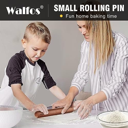 Walfos French Rolling Pin Set - Natural Wooden Rolling Pins (8inch, 15.7inch), Baking Dough Roller for Pizza, Pie, Pasta, Bread, Pastry, No Coating 7