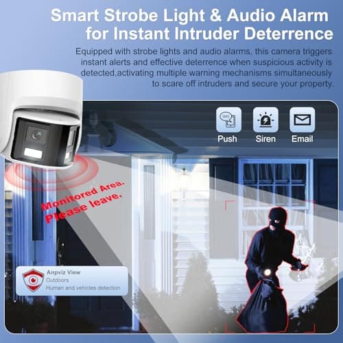 Anpviz 4K/8MP PoE Dual Lens Security Camera Outdoor 180 Degree Wide Angle,180° Panoramic IP Wired Camera with Human/Vehicle Detection, Two-Way Talk, Built-in Micro SD Card Slot, Metal IPC-D3886PD-SA 5