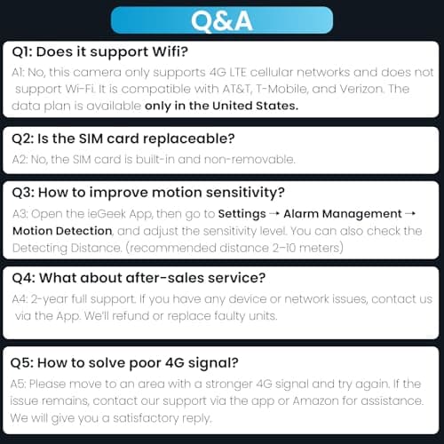 ieGeek 4G LTE Cellular Security Camera Wireless Outdoor, No WiFi Battery Powered Cameras with Solar Panel, 2K HD Color Night Vision, 2-Way Audio, 360° PTZ, PIR Motion Sensor(Subscription Required) 8