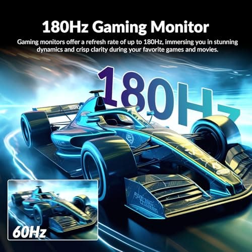 Great voell 24 Inch Curved Gaming Monitor, 180Hz FHD (1920 * 1080) 1K Computer Monitor, 3000R Curved, FreeSync, Support DP/HDMI/USB Ports, 120% sRGB, 4000:1 Contrast Ratio for Home Office & Gaming 6