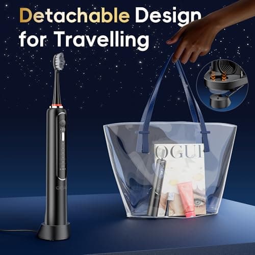 OILSAO Electric Toothbrush with Water Flosser Combo in One, Professional Flossing Toothbrush for Teeth Cleaning and Flossing, Plaque Removal, Rechargeable,5 Brush Modes & 3 Flossing Speeds,500ML,Black 7
