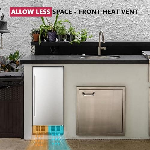 Icyglee 15 Inch Beverage Cooler Under Counter Built-in Beverage Refrigerator,127 Cans Mini Fridge with Glass Removable Shelves for Drink Beer Soda Wine Water 5