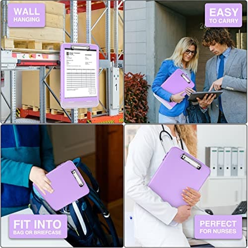Sooez Clipboards with Storage, High Capacity Clip Boards 8.5x11 with Storage, Heavy Duty Nursing Clipboard Folder, Plastic Clipboard with Pen Holder for Women Teachers Work, School & Office Supplies 7