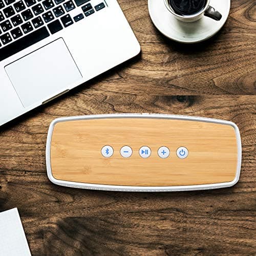 comiso Bluetooth Speakers, Portable Speaker 5.0 with 20W Stereo Sound, Wireless Stereo Pairing, Wood Bluetooth Audio with Subwoofer, 24H Playtime, Hands-Free, Great for Office, Home, Outdoor 7
