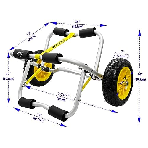 Vanhunks Kayak Cart Dolly Foldable Kayak Trolley Wheels with 10-Inch Airless Tires for Carrier Canoe SUP Paddleboard Transport 7