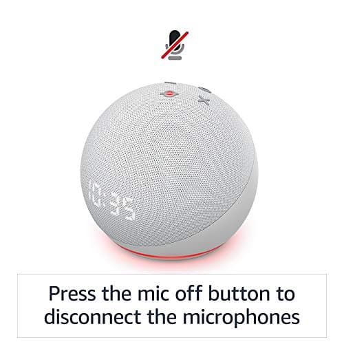 Echo Dot (4th Gen) | Smart speaker with clock and Alexa | Glacier White 6